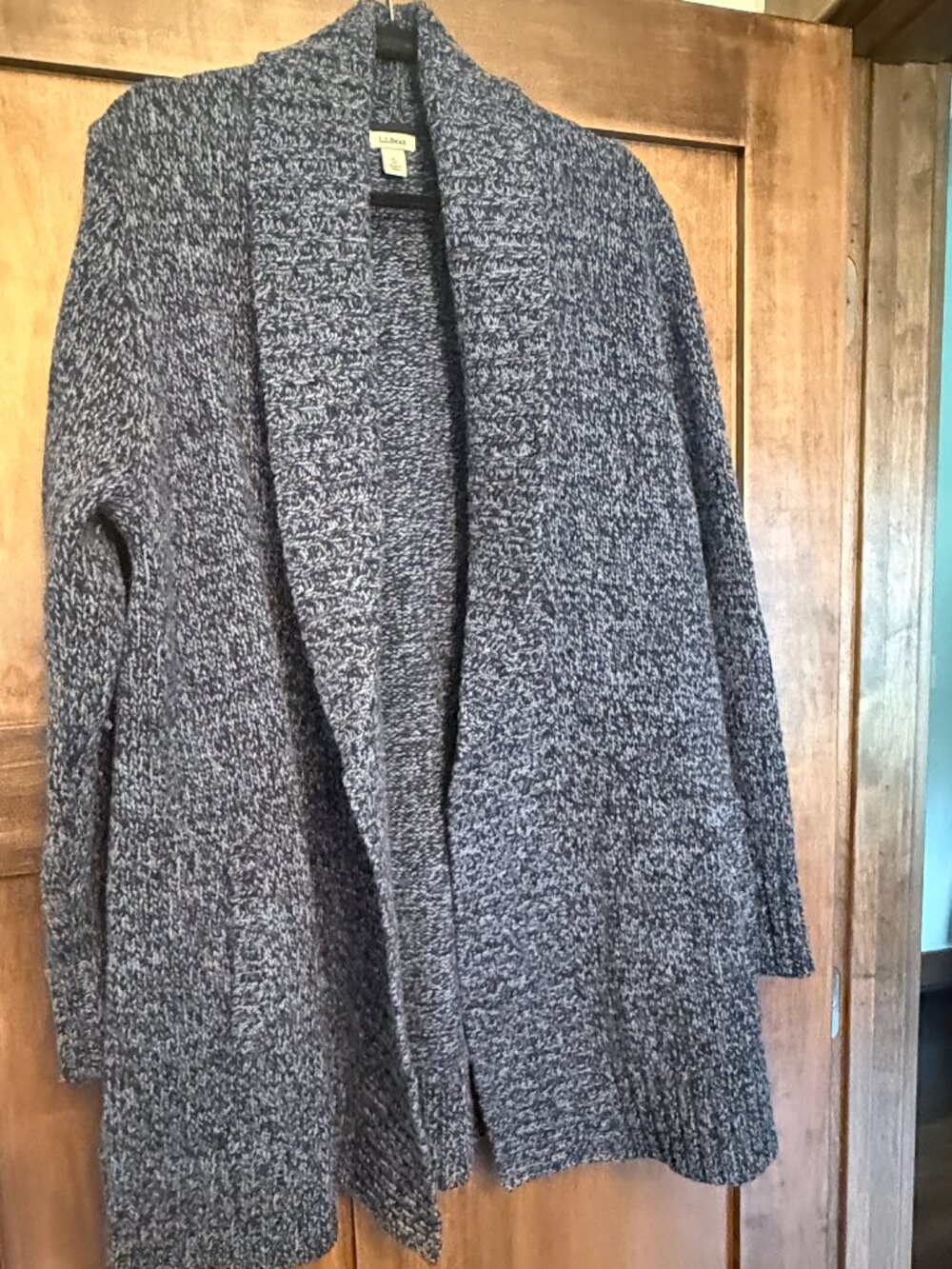 LL Bean Women's Lambswool Open Cardigan Sweater